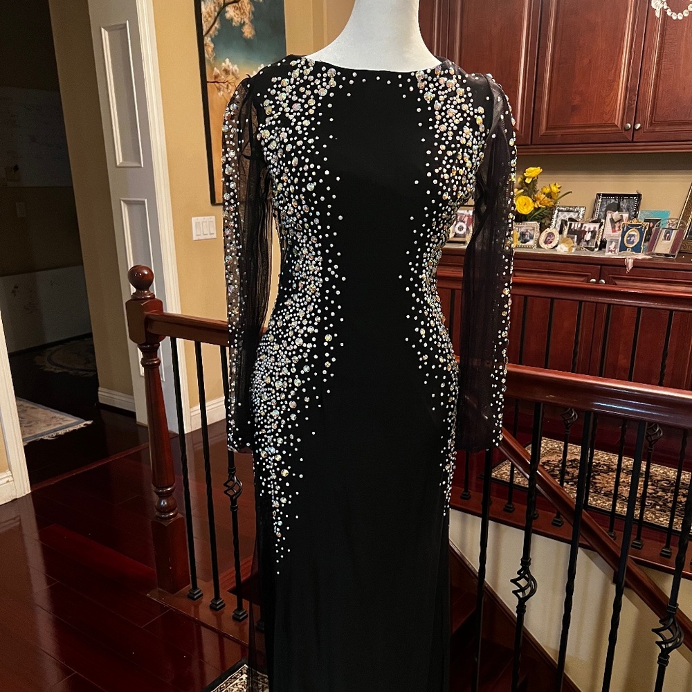 Black Rhinestone Dress
